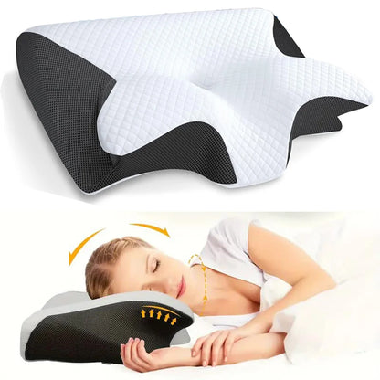 Memory Foam Neck Pillow – Orthopedic Support for Comfortable Sleep & Cervical Relief