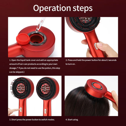 Electric Scalp Massage Comb – Red Light Therapy for Hair Growth, Anti-Hair Loss & Oil Application