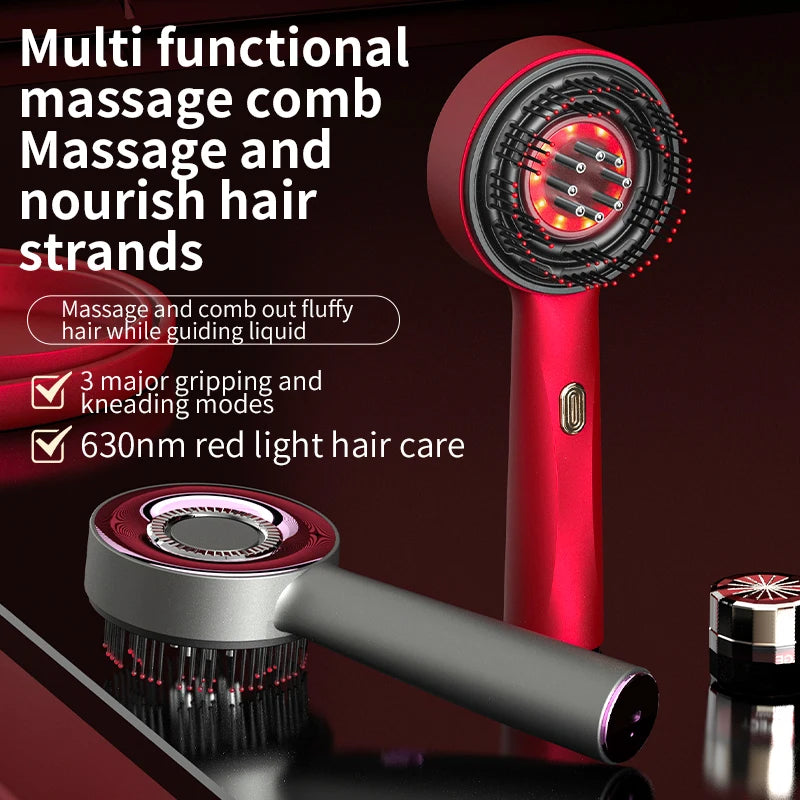 Electric Scalp Massage Comb – Red Light Therapy for Hair Growth, Anti-Hair Loss & Oil Application