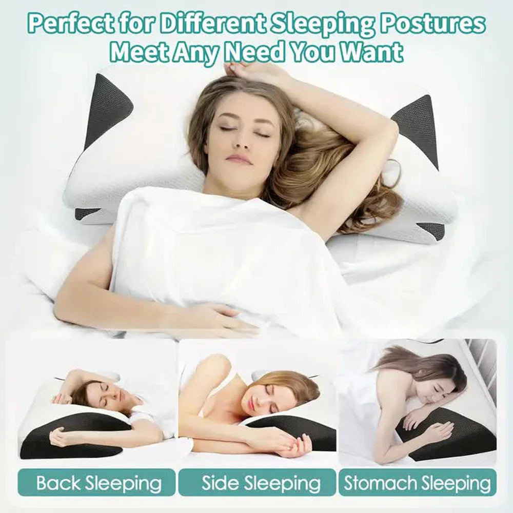 Memory Foam Neck Pillow – Orthopedic Support for Comfortable Sleep & Cervical Relief